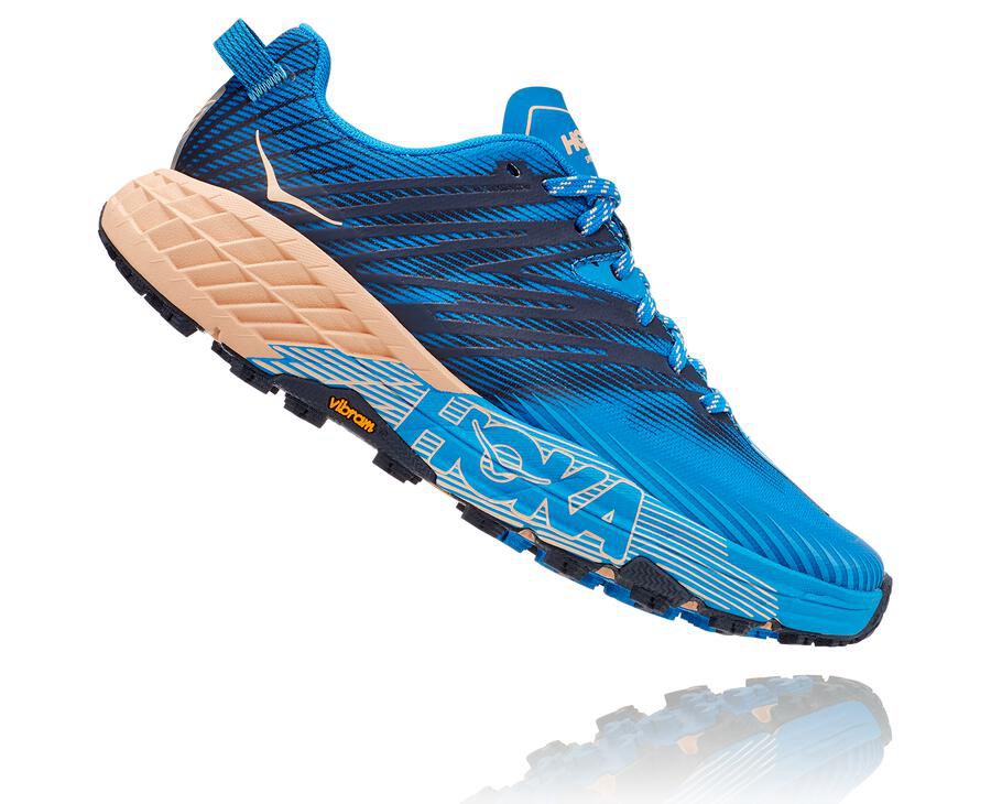 Hoka One One Speedgoat 4 Trailskor Dam - Blå - OLARK-7063